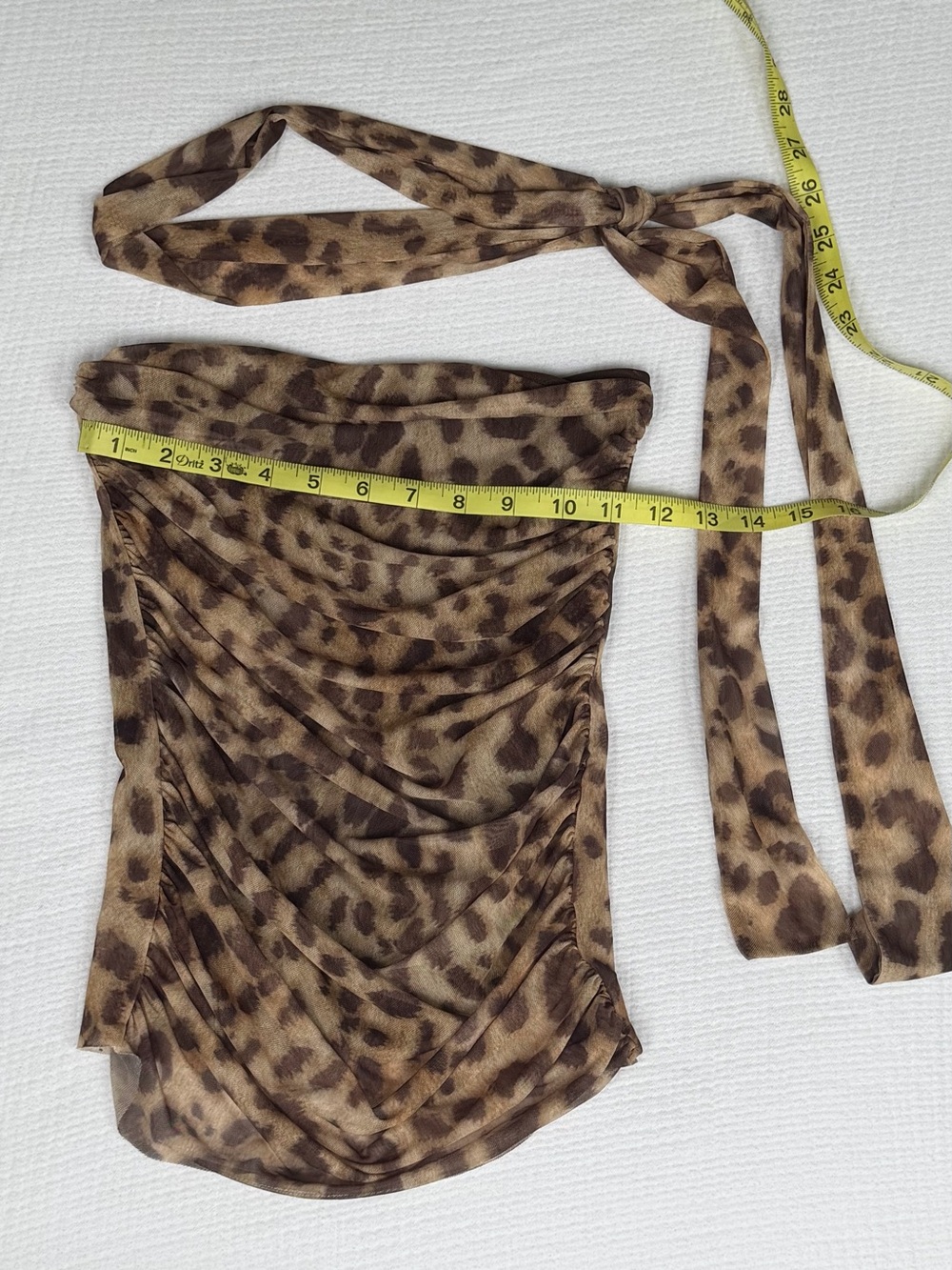 Viral Zara Cheetah Print Mesh Tube Top with Scarf - Picture 5 of 6